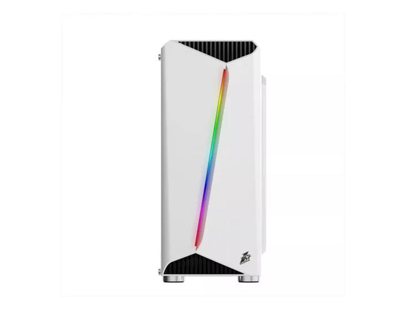 CASE 1STPLAYER RAINBOW R3 ( R3 ) BLANCO | S/ FUENTE | 1 PANEL VIDRIO | LED -RGB